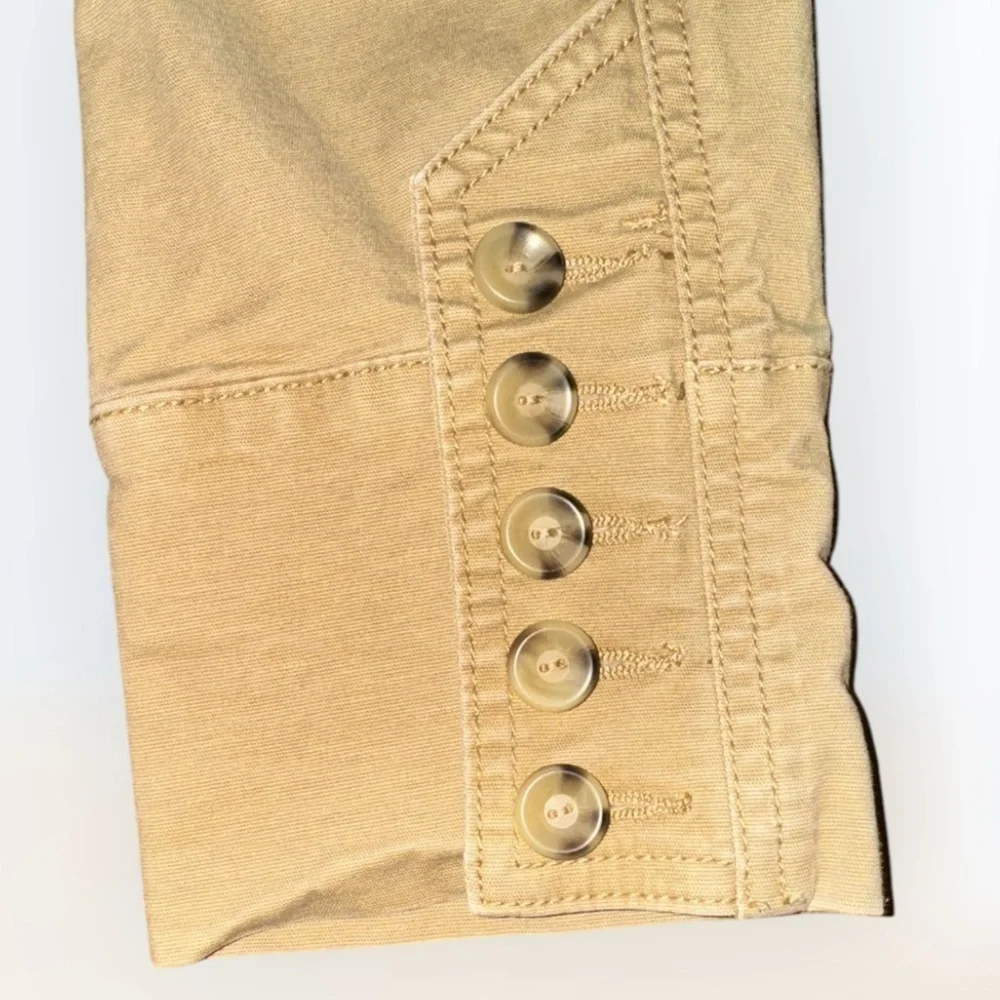 CAbi Fitted Military Jacket Button Closure Khaki Cotton Spandex size small - Picture 5 of 12